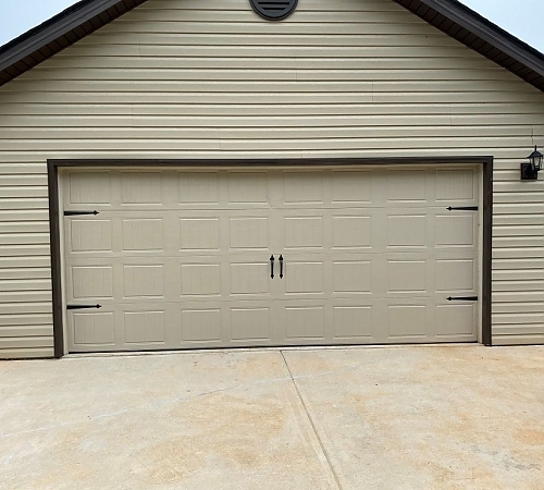  Front view of double garage door